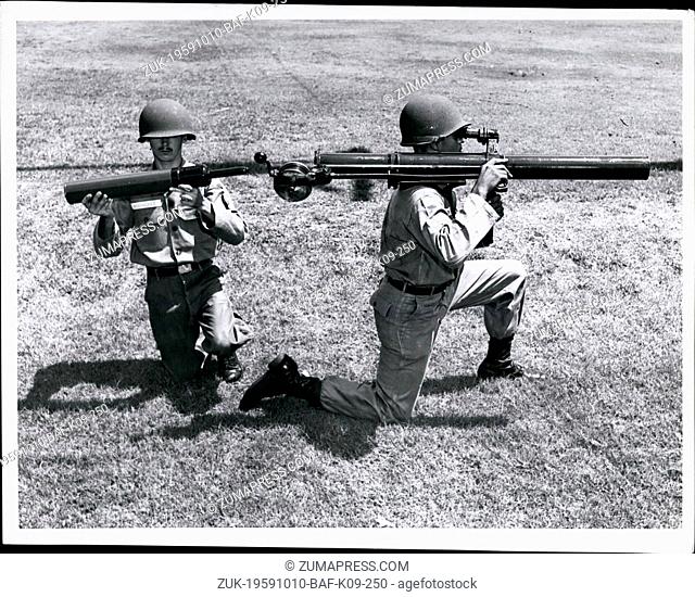 Oct. 10, 1959 - The US Army's shoulder-fired medium Assault Weapon, 90mm recoilless rifle, will arm the Infantryman with the close-range punch of a medium-sized...