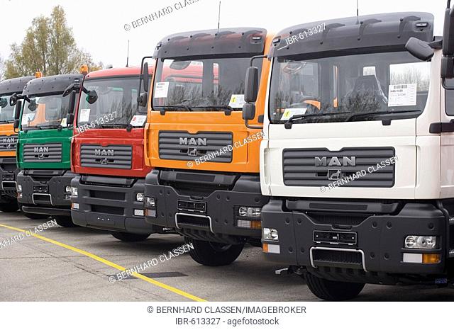 MAN AG: production of lorries, lories ready for shipping, BAVARIA, MUNICH, GERMANY