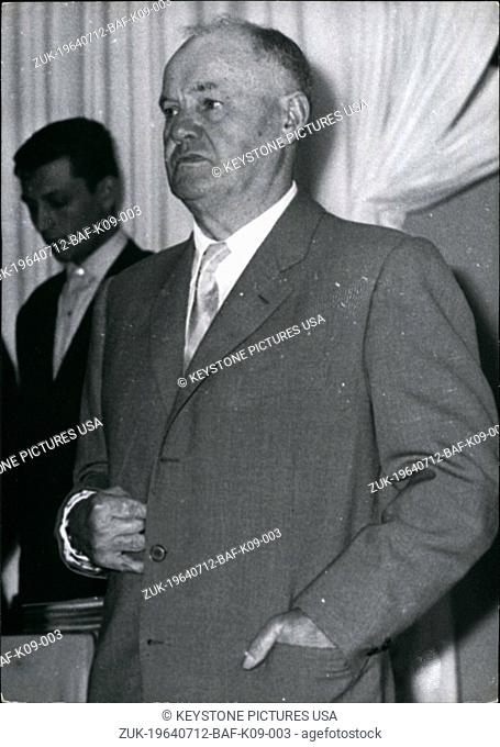 Jul. 12, 1964 - Mr Maurice Thorez of French communist party (Credit Image: © Keystone Press Agency/Keystone USA via ZUMAPRESS.com)