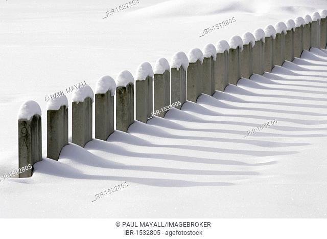 Headstones at Durnbach War Cemetry 1939 - 1945, winter, snow, Upper Bavaria, Germany, Europa
