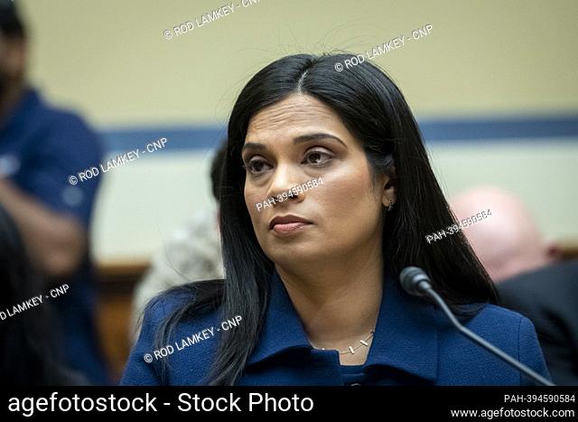 Vijaya Gadde, former Chief Legal Officer Twitter, responds to questions during a House Committee on Oversight and Accountability hearing €œProtecting Speech...