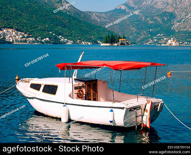 Ships and boats in the Bay of Kotor in Montenegro
