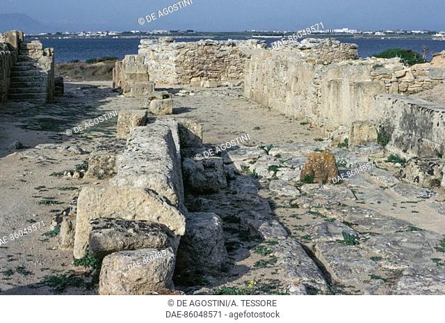 Ruins of the Tophet (Punic open-air sanctuary) of Motya, Sicily, Italy. Punic civilization, 6th-5th century BC