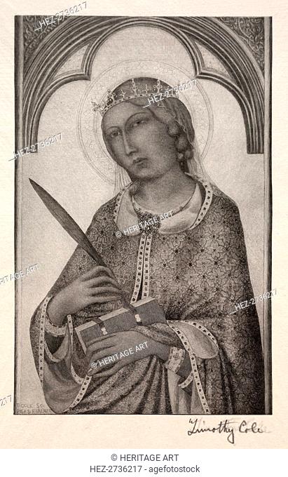 Old Italian Masters: St. Catherine of Alexandria, 1888-1892. Creator: Timothy Cole (American, 1852-1931)