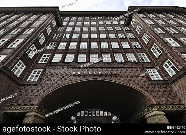 Chilehaus, former office building, brick expressionism, architect Fritz Höger, UNESCO World Heritage Site, Hamburg, Germany, Europe