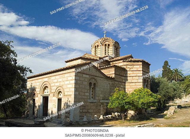 Ruins of an ancient church, Church of The Holy Apostles, The Ancient Agora, Athens, Greece
