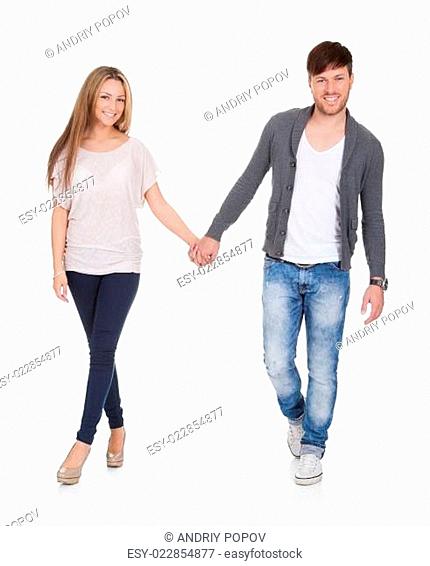 Sweet partners hold hands