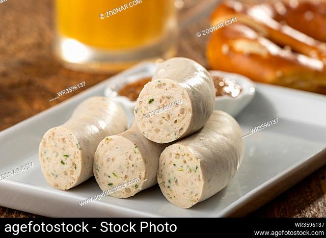bavarian white sausage on a plate