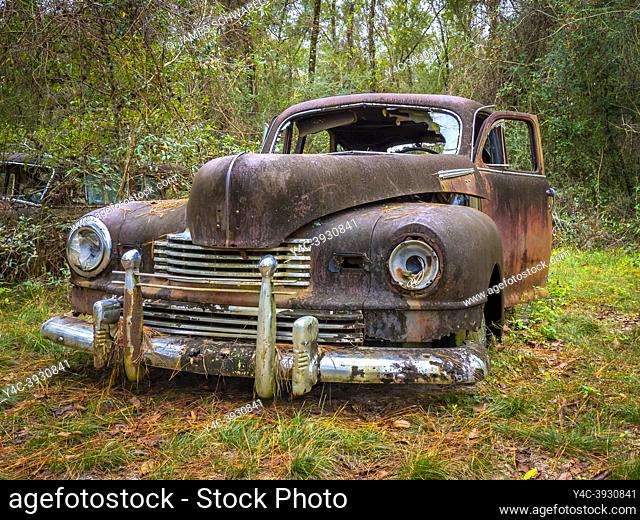 Old rusted abandoned cars in Crawfordville Florida