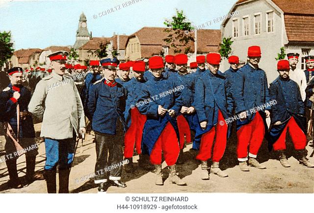 French, prisoners of war, German army camp, Ohrdruff, Thüringen, German, soldiers, army, military, World War I, War, World War, Europe, 1914-1918, Postcard