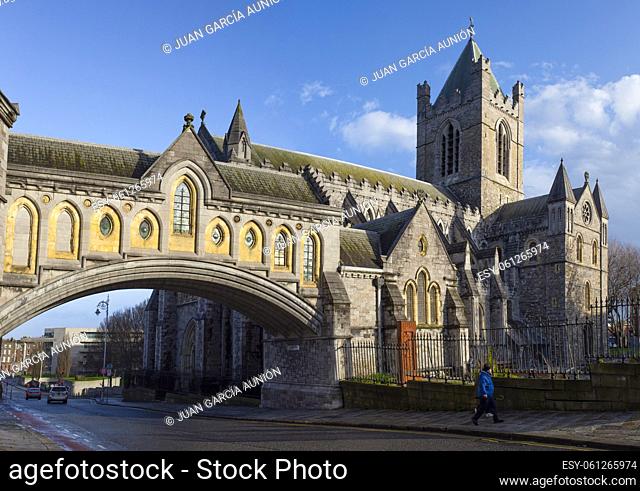 Christ Church Cathedral, distinctive covered footbridge, Dublin, Republic of Ireland