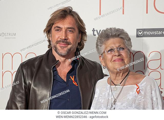 'Ma Ma' photocall at the Cinesa Capitol of Madrid - Arrivals Featuring: Javier Bardem, Pilar Bardem Where: Madrid, Spain When: 09 Sep 2015 Credit: Oscar...