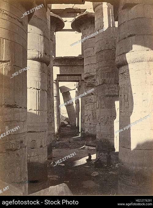 Haute-Egypt, Salle Hypostyle à Karnak, ca. 1870. Creator: Adolphe Braun