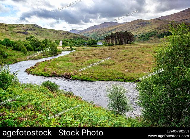 View of the River Ailort in Lochaber Scotland