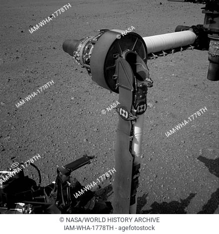 This full-resolution image from NASA's Curiosity shows the elbow joint of the rover's extended robotic arm