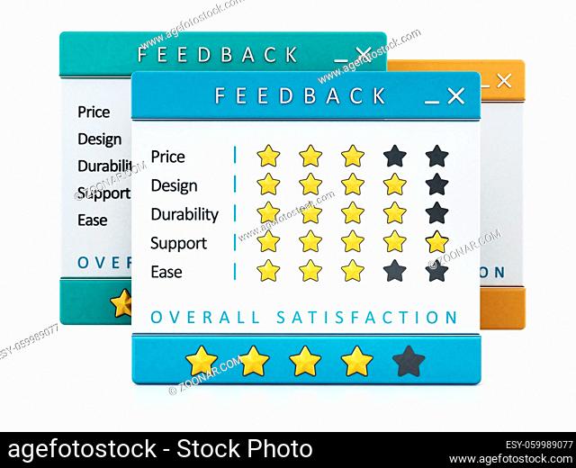 Customer satisfaction surveys isolated on white background. 3D illustration