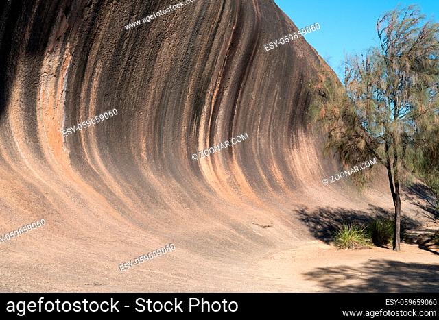 Spectacular Wave Rock, famous place in the outback of Western Australia