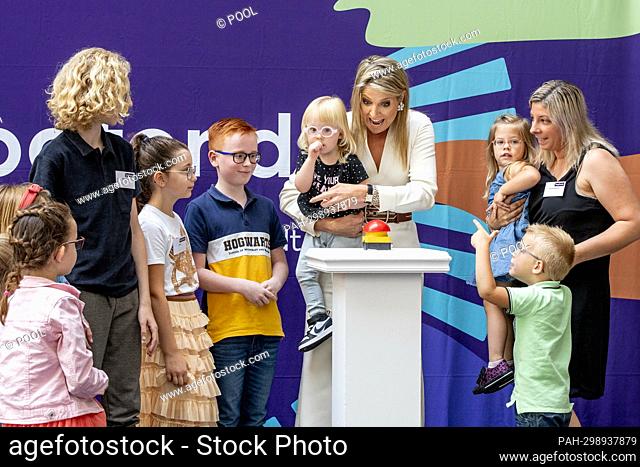 Queen Maxima of The Netherlands at the Erasmus MC in Rotterdam, on July 06, 2022, for a workvisit on the occasion of the launch campaign throw Myopia out of the...