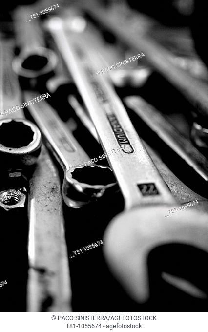 group of tools, wrenches