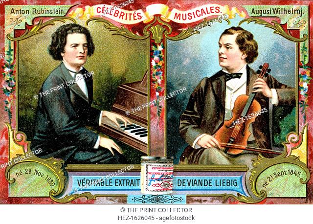 Anton Rubinstein and August Wilhelmj, c1900. Musicians Anton Rubinstein (1829-1894) and August Wilhelmj (1845-1908). French advertising for Liebig