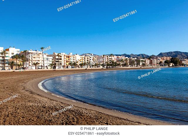 Beach in Puerto de Mazarron, province of Murcia, Spain