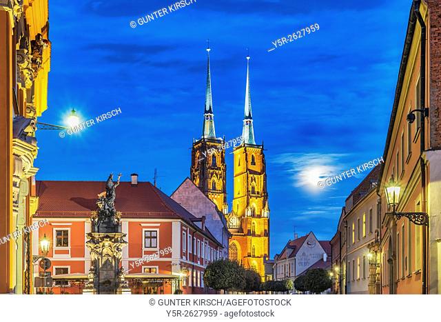 The Wroclaw Cathedral is located on the Cathedral Island (Ostrow Tumski), Wroclaw, Lower Silesia Voivodeship, Poland, Europe