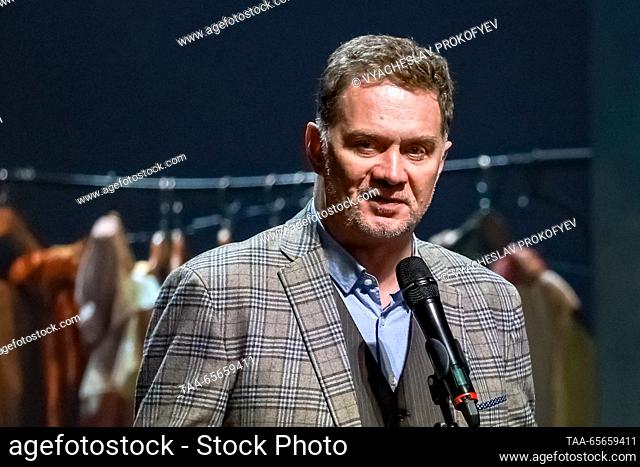 RUSSIA, MOSCOW - DECEMBER 11, 2023: Actor Sergei Chudakov accepts the 2023 Zvezda Teatrala [Theatregoers Star] Audience Choice Award for Best Children and Youth...