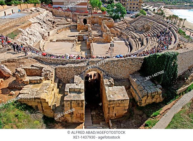 Roman Amphitheatre, festival'11 Tarraco Viva, Tarragona, Catalonia, Spain
