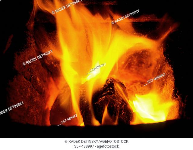 Heat, flame, coal burner