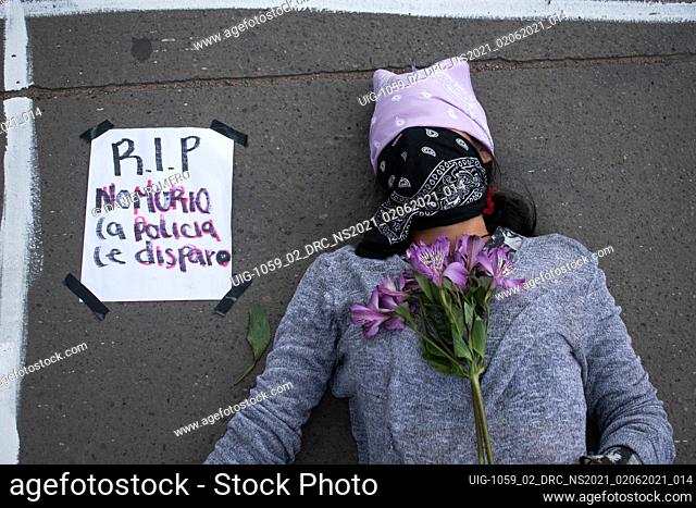Protesters held a performance in memory of the victims of police brutality and riots during the National Strike anti-government protests