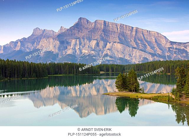 Mount Rundle and Two Jack Lake, Banff National Park, Alberta, Canadian Rockies, Canada