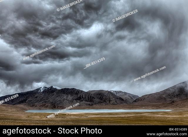 High dynamic range image of Himalayan lake Kyagar Tso, Ladakh, India, Asia