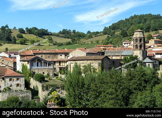 View on Lavaudieu village, labelled Les Plus Beaux Villages de France, Haute Loire department, Auvergne Rhone Alpes, France, Europe