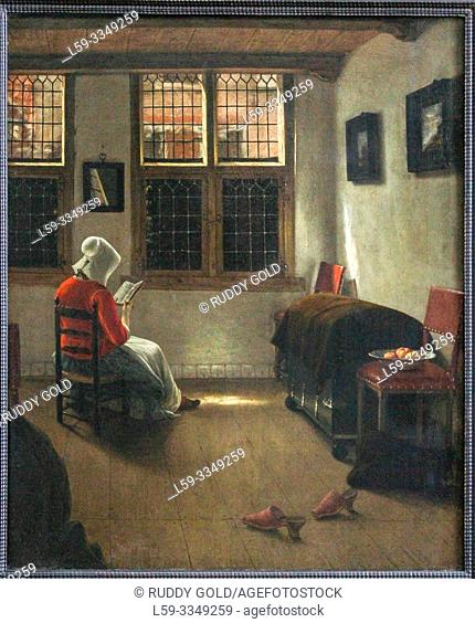 "Woman Reading", 1665/70, by Pieter Janssens, named Elinga (1623-1682)