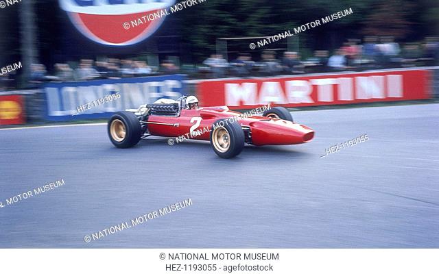 Ludovico Scarfiotti driving a Ferrari, Belgian GP, Spa-Francorchamps, 1967. Scarfiotti, the nephew of Fiat boss Gianni Agnelli