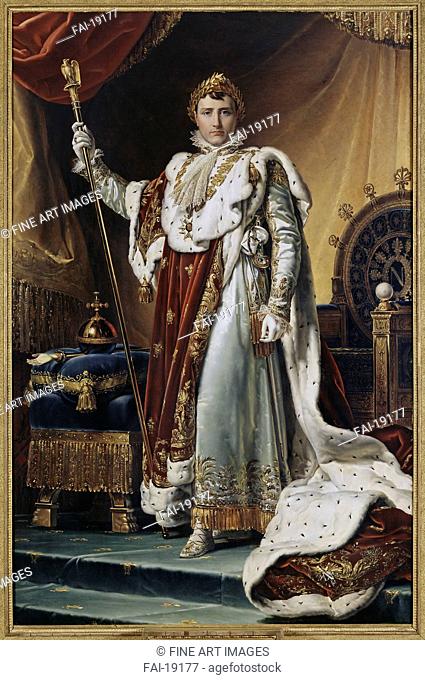 Portrait of Emperor Napoléon I Bonaparte (1769-1821) in his Coronation Robes. Gérard, François Pascal Simon (1770-1837). Oil on canvas. Classicism