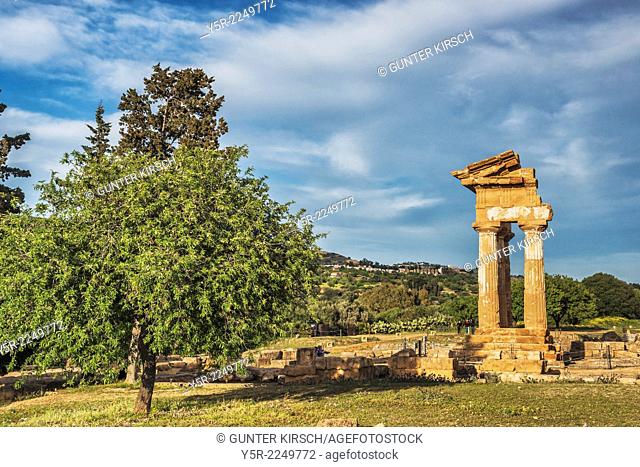 The Temple of Castor and Pollux, Tempio di Castore e Polluce, was built in the 5th century BC. The temple belongs to the archaeological sites of Agrigento