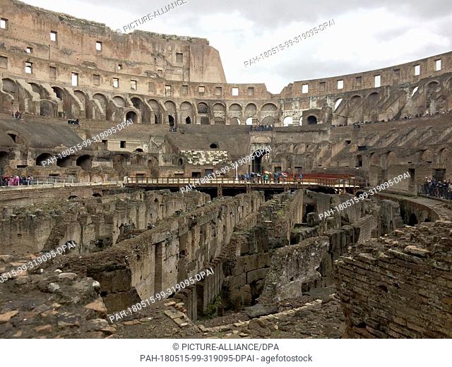 15 May 2018, Italy, Rome: Picture of Rome's Colosseum. While gladiators once used to fight in Rome's Colosseum for the entertainment of the masses