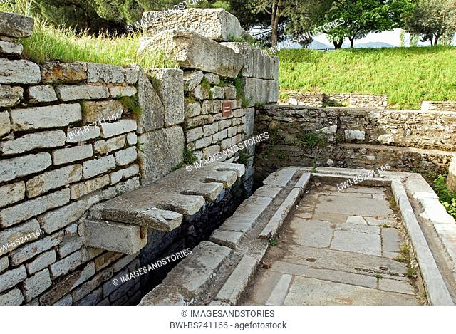 Public toilet of Sardes ancient city, Turkey, West Anatolia, Sardes