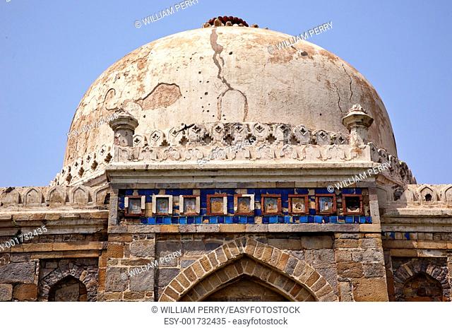 Large Ancient Dome Sheesh Shish Gumbad Tomb Lodi Gardens New Delhi India