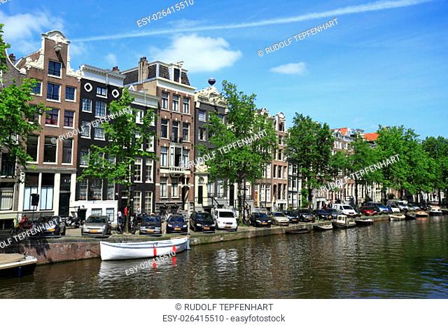 Houses in the historic centre of Amsterdam, Holland