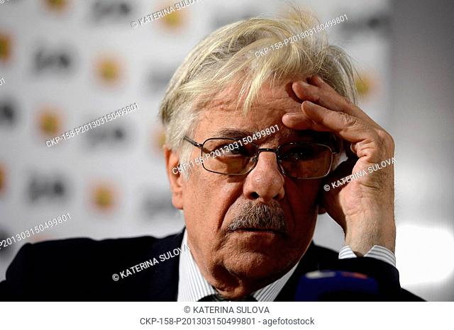 Italian actor Giancarlo Giannini is seen during a press conference during the Czech 20th Febiofest international film festival on Friday, March 15, 2013