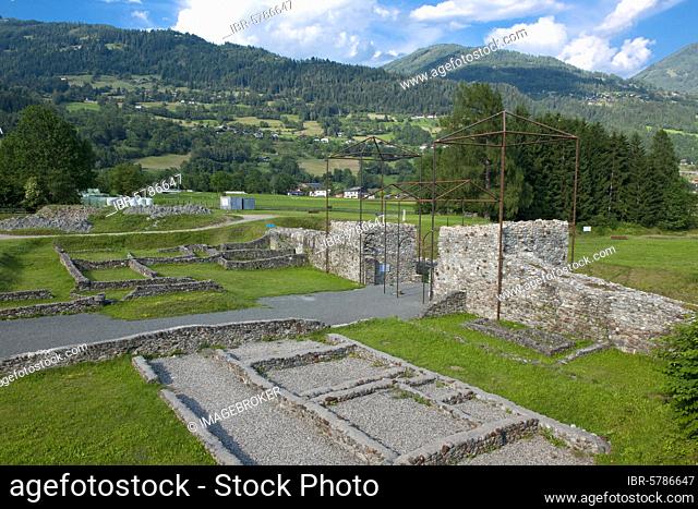 Reconstruction Roman city gate of Aguntum, Museum Aguntum, Dölsach, Tyrol, Austria, Europe