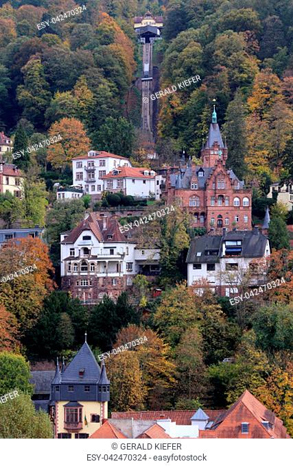 the mountain railway to the whey cure at schlossberg in heidelberg
