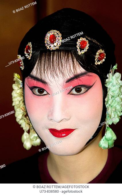 Chinese Kunqu opera performers get ready for the show