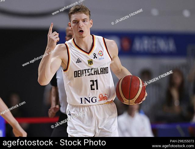 firo : 07/03/2022 Basketball: National Team Men's World Cup Qualifying Game World Cup Qualifier Germany - Poland Justus Hollatz , GER