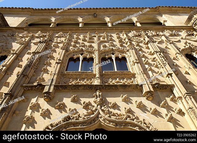 Baeza (Jaén) Spain. Architectural detail on the facade of the Jabalquinto palace in the town of Baeza
