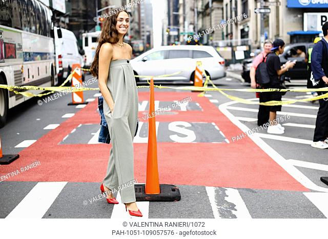 Blogger Erika Boldrin posing on the street outside of the Maryam Nassir show during New York Fashion Week - Sept 12, 2018 - Photo: Runway Manhattan ***For...