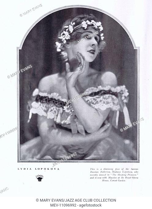 Portrait of Lydia Lopokova of the Russian ballet, London, 1922 now appearing with Massine at the Royal Opera House, Covent Garden