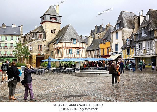Place Terre au Duc Square, Quimper, Bretagne, Brittany, France